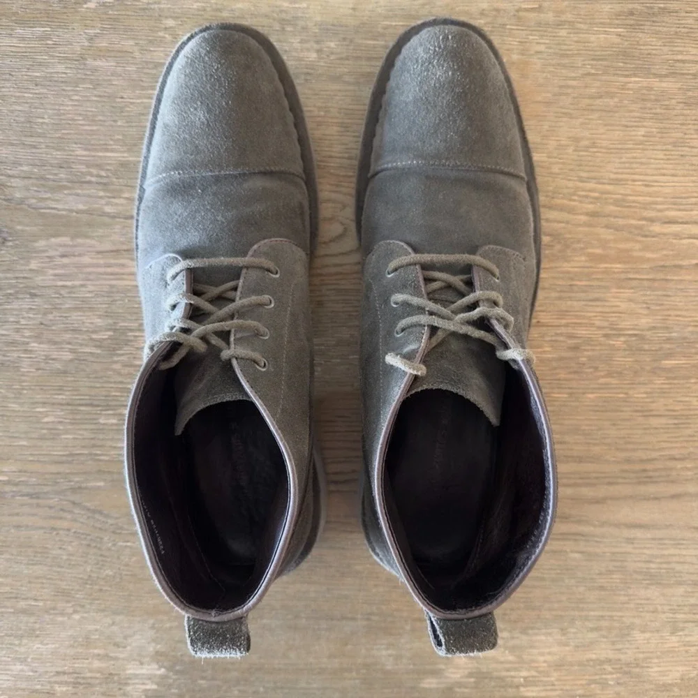 John Varvatos Chukka Boots Desert Boot Men's‎ 9.5M Gray Suede Hipster Minimalist